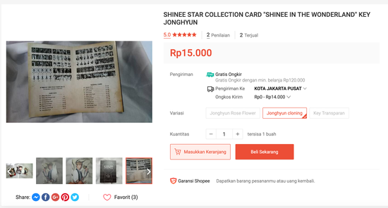 SHINEE STAR COLLECTION CARD SHINEE IN THE WONDERLAND KEY JONGHYUN