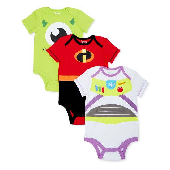 Pixar Baby Boys Short Sleeve Bodysuits