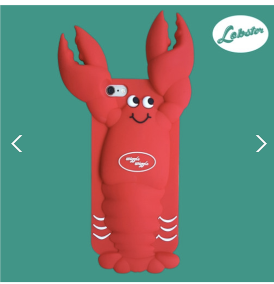 [3D Stereoscopic Silicone] Funky Cute Character Lobster iPhone Jelly Case-Lobster