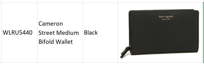 Cameron Street Medium Bifold Wallet WLRU5440 Black