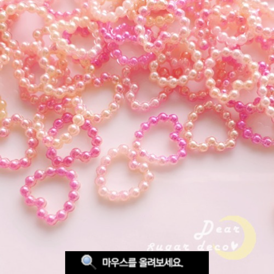 Pink Mix Heart Pearl (15ea)