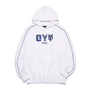 PIPING LOGO HOODIE - WHITE