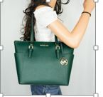 Charlotte Large Top ZIP Tote green