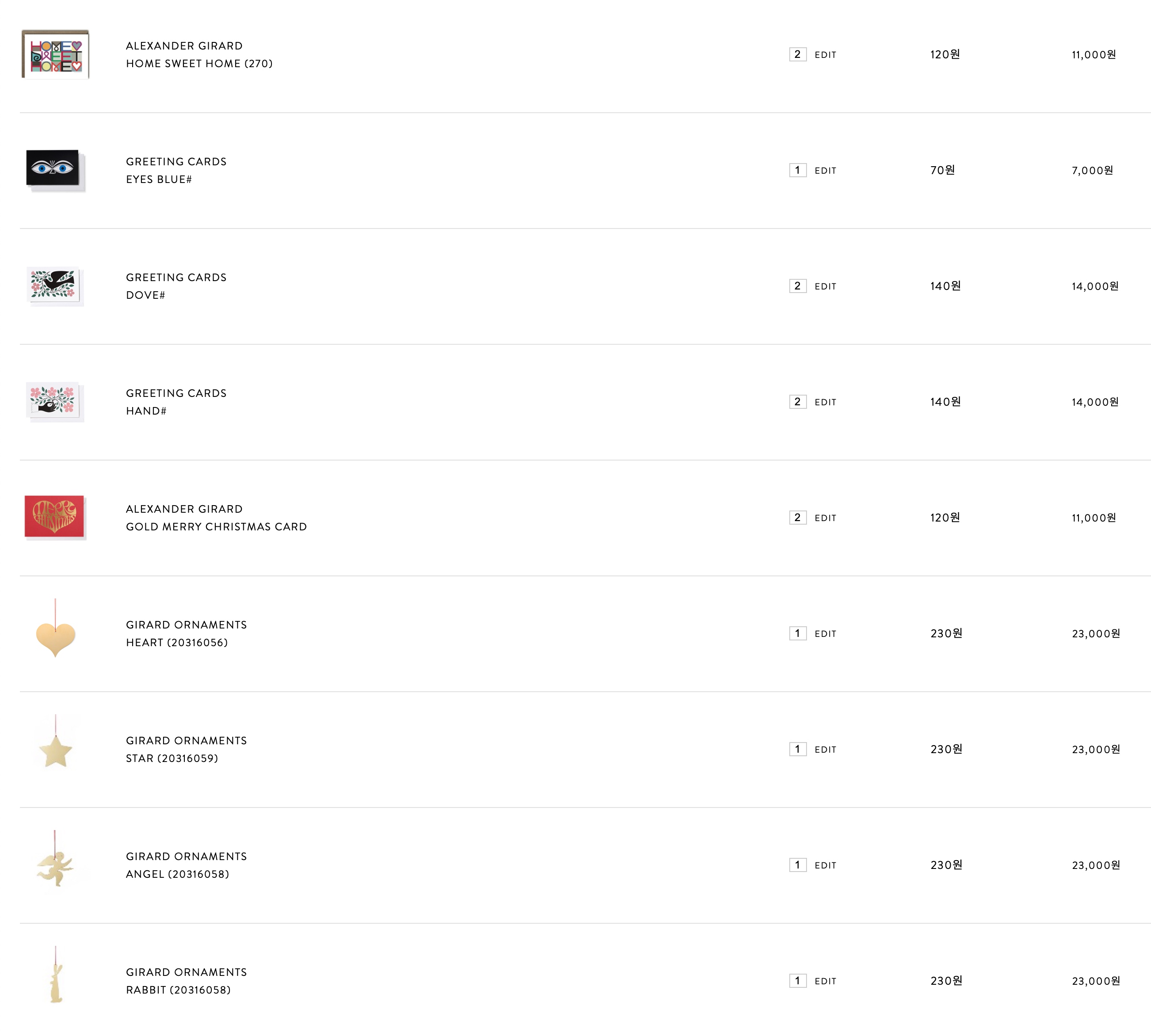 Vitra greeting cards and Christmas ornaments