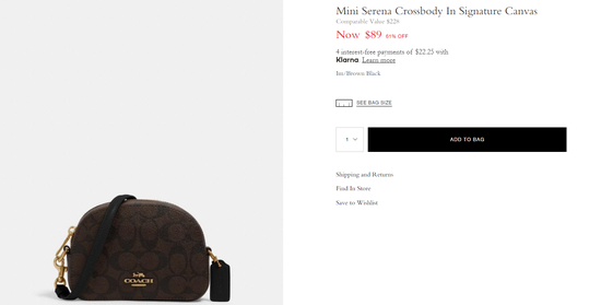 Mini Serena Crossbody In Signature Canvas_Im.Brown Black