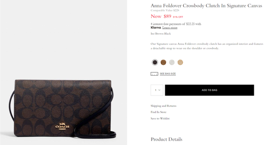 Anna Foldover Crossbody Clutch In Signature Canvas_Im.Brown Black