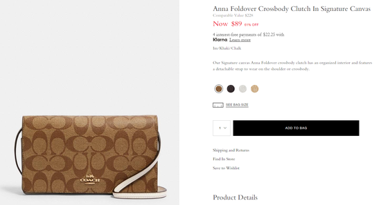 Anna Foldover Crossbody Clutch In Signature Canvas_Im.Khaki.Chalk