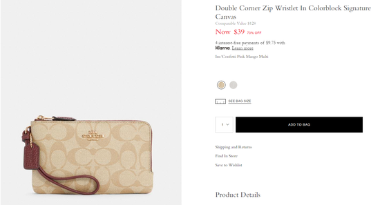 Double Corner Zip Wristlet In Colorblock Signature Canvas_Im.Confetti Pink Mango Multi