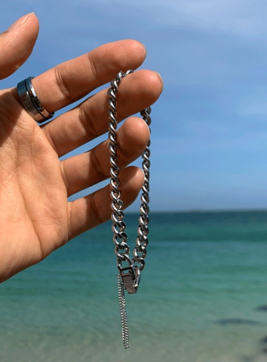 Look Bead Square Clip Chain Bracelet