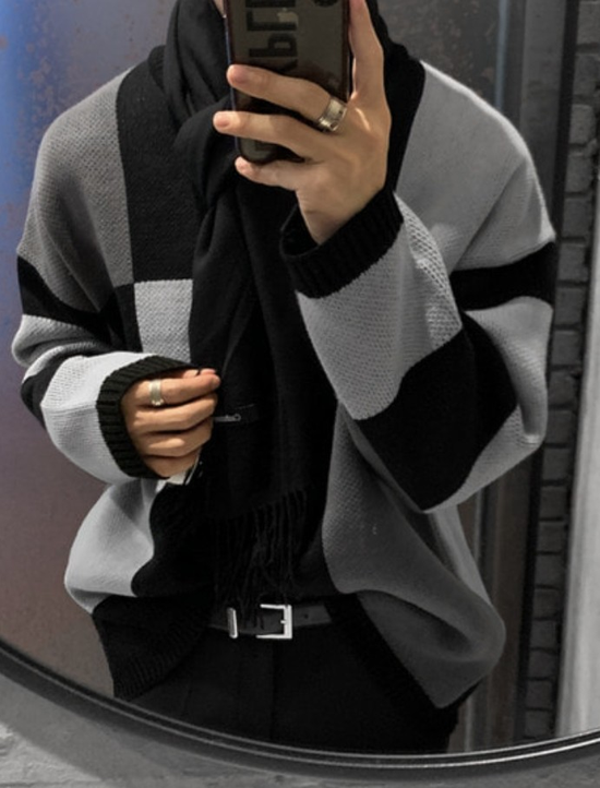 Look Mecho 3 Degree Check Round Knit