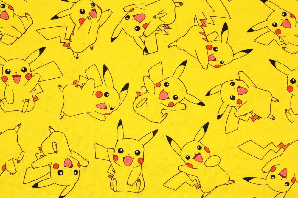 Character Fabric Pok-mon Pikachu 100% Cotton Sheeting Pocket Monster Pokemon 18 X 43