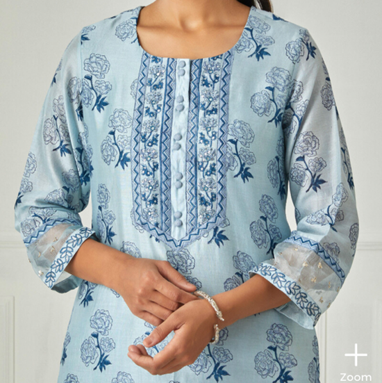 Zubeida Nida Chanderi Kurta