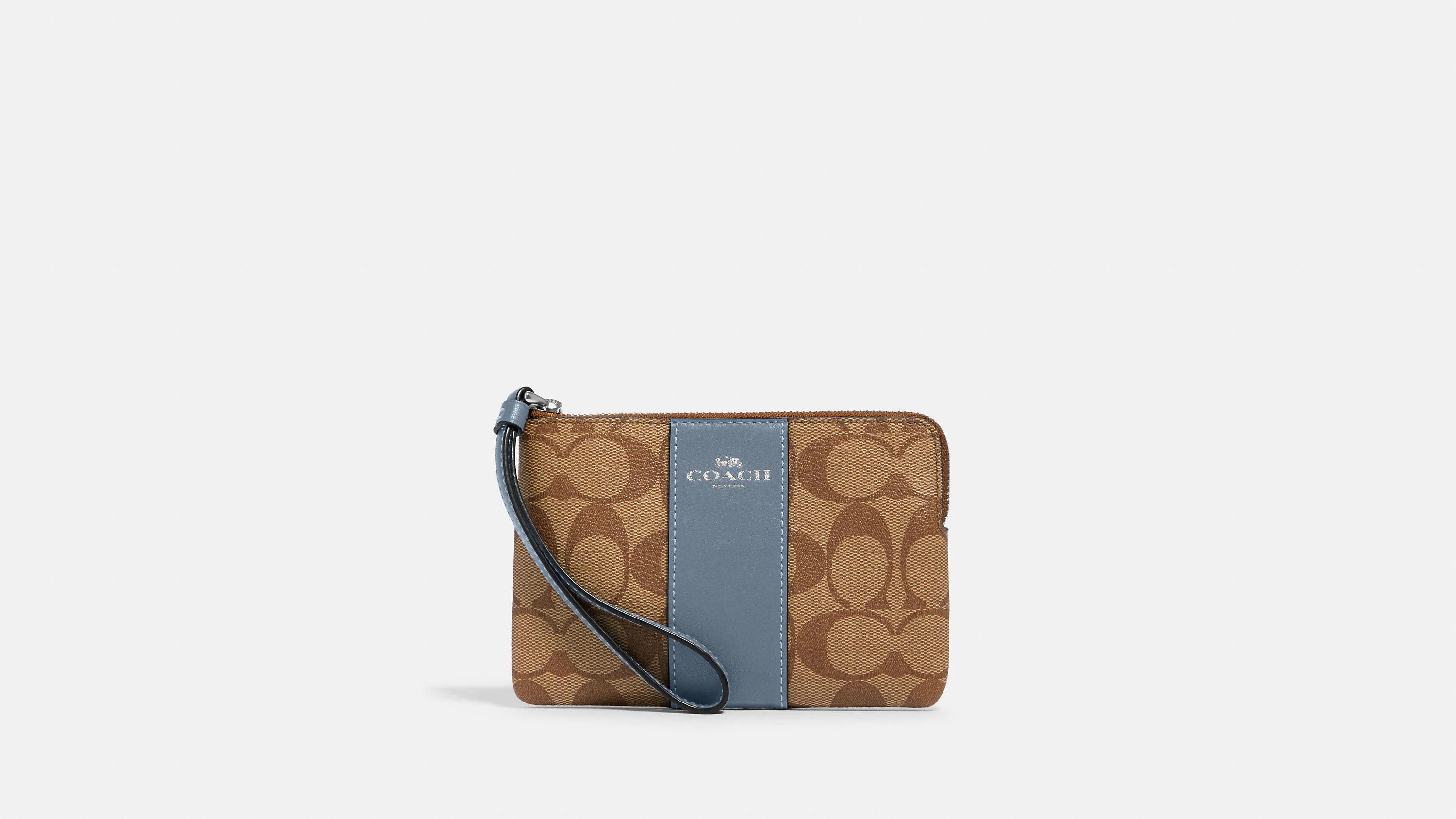 Corner Zip Wristlet In Signature Canvas