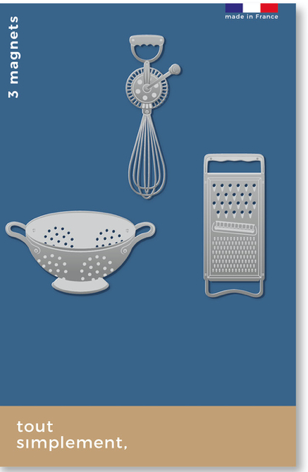 carte de 3 magnets en m-tal - cuisine