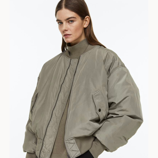 Oversized Down Bomber Jacket