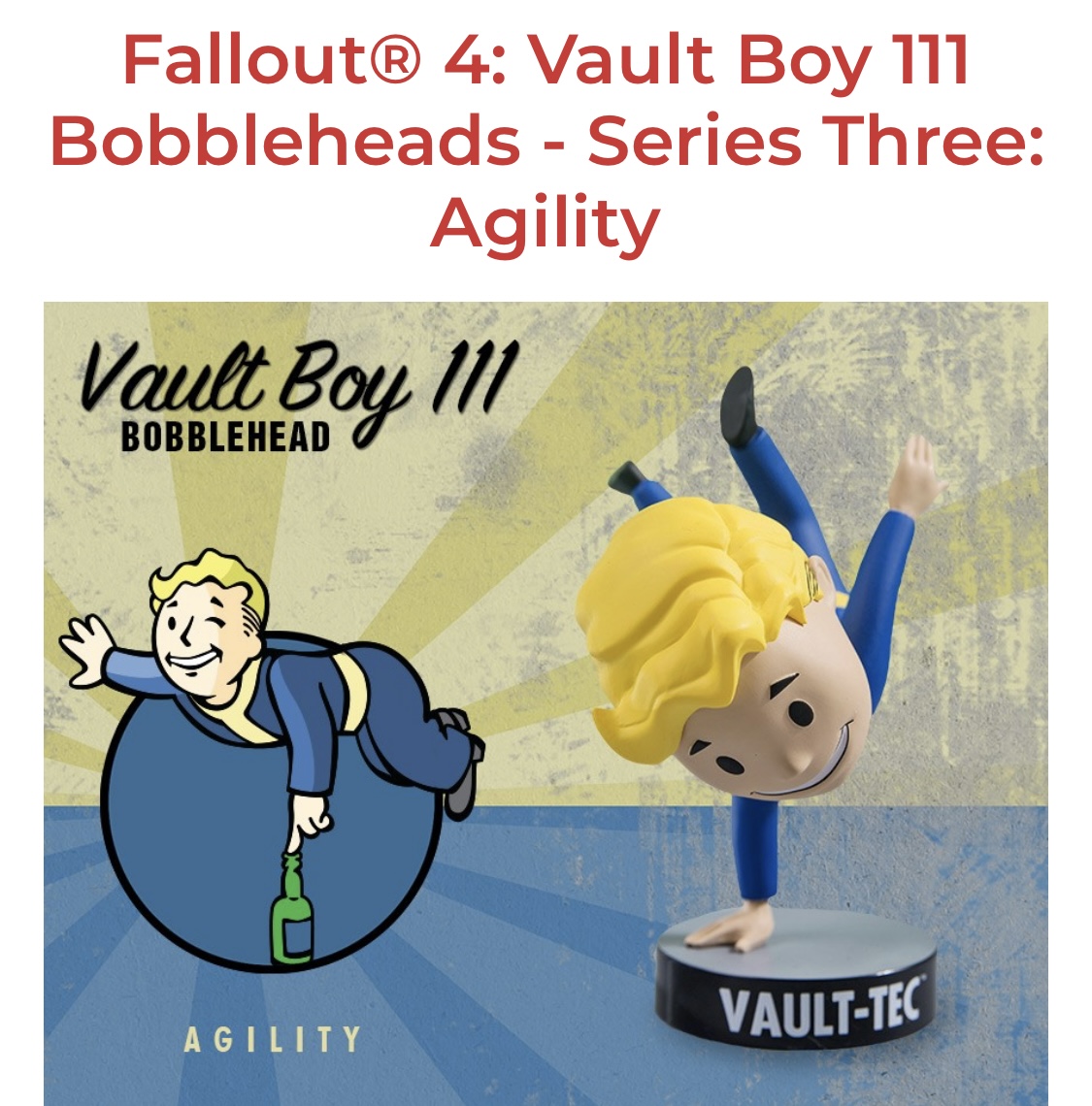 Fallout 4 Vault Boy Series Three Agility