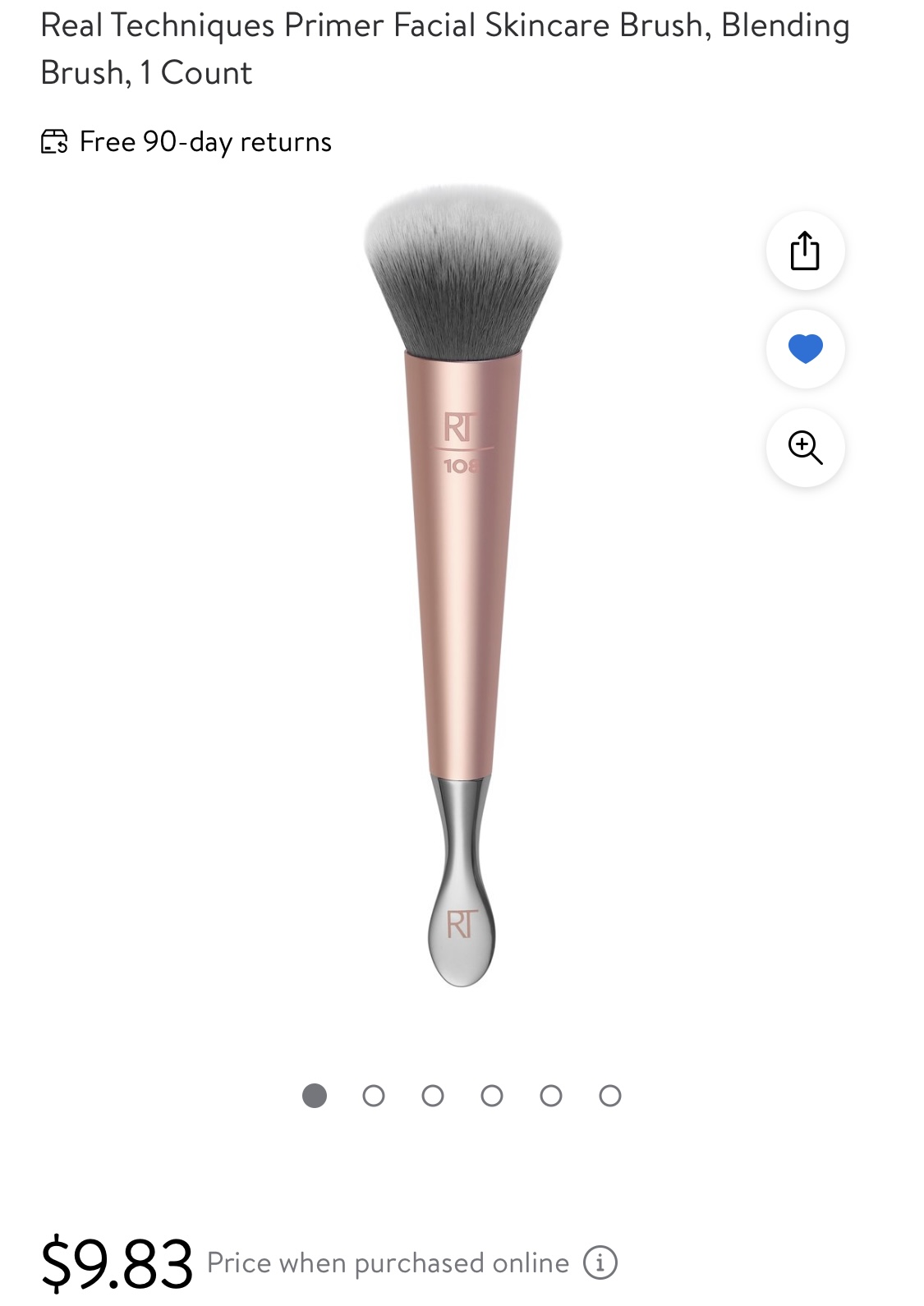 Real Techniques Primer Facial Skincare Brush, Blending Brush, 1 Count