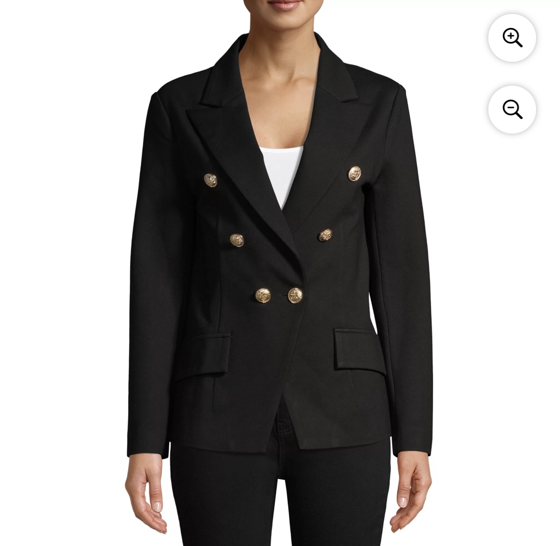 Attitude Unknown Womens Ponte Blazer in Black