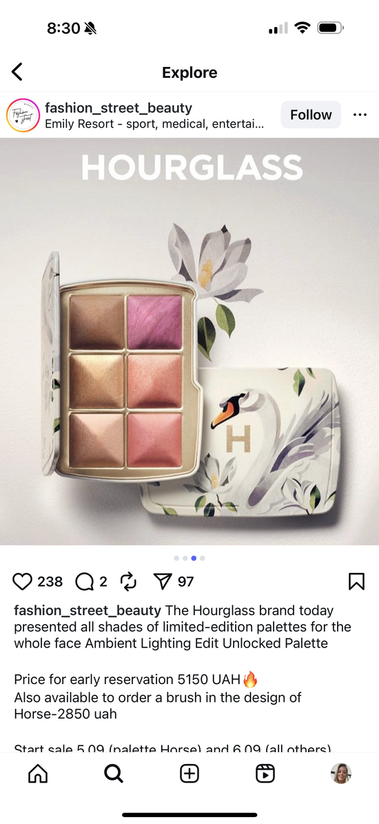 Hourglass ambient lighting edit pallete