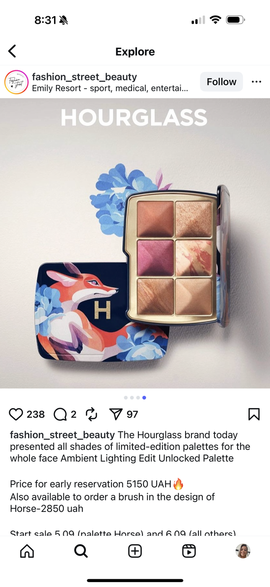 Hourglass ambient lighting edit pallete