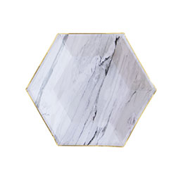 Harlow & Grey Marble Hexagon Small Party Plates