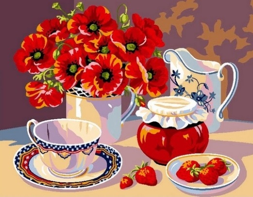 45x60 cm Baskili Goblen Poppy Breakfast