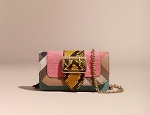 Burberry Mini Buckle Bag In Snakeskin And House Check Rose