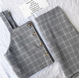 Checkered Top and Skirt set