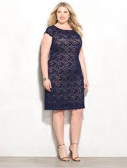 Plus Size Scalloped Lace Dress